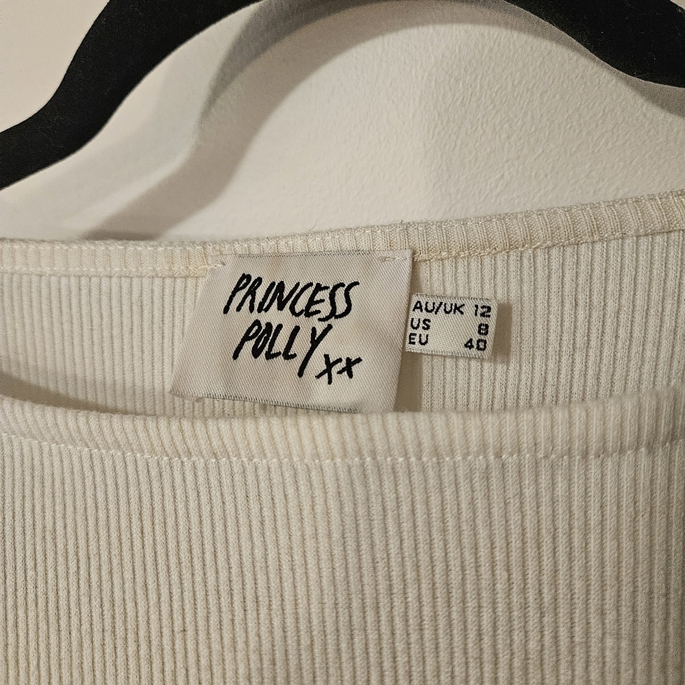 Princess Polly Cream Ribbed Sweater - Picture 3 of 5